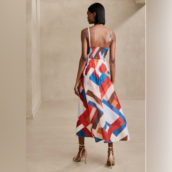 Banana Republic Colorful Geometric Maxi Dress Size 2 - Picture 2 of 16